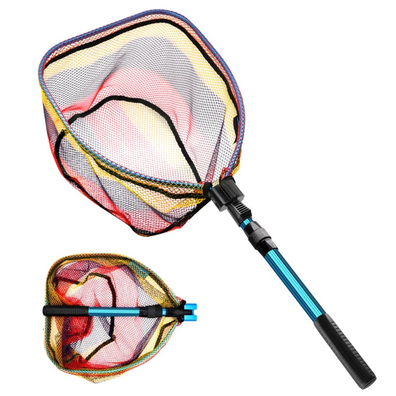 SAN LIKE Fishing Net Collapsible Telescopic Fishing Net - Clourful Landing Net for Freshwater Saltwater Landing Net for Trout Bass Steelhead Salmon 41inches - Image 1